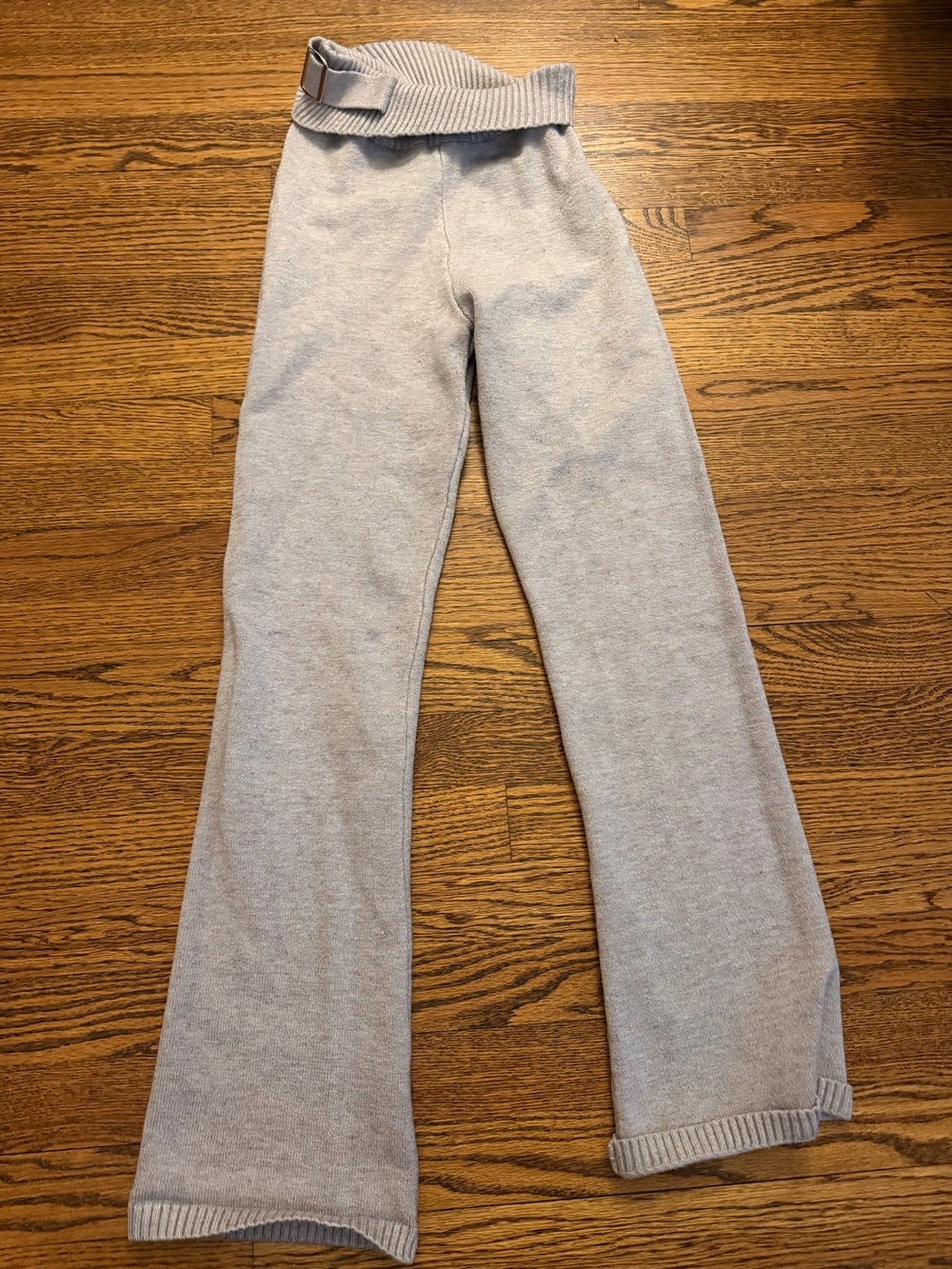 SHEIN Light Gray Knit Flare Pants Sweater